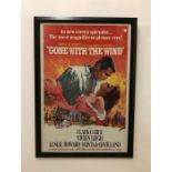 A Large framed Gone with The Wind poster (106cm x 75cm)