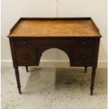 A George III Ladies writing desk, mahogany on turned legs.