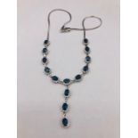 A Silver and CZ Iolite Necklace