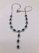 A Silver and CZ Iolite Necklace