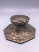 A Hallmarked silver inkwell