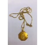 An 18ct (750) gold St Christopher medallion. (7g)