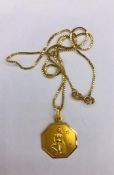 An 18ct (750) gold St Christopher medallion. (7g)