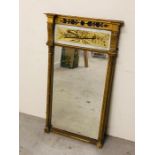 A Neo Classical giltwood pier mirror, mirror is flanked by gilt column sides 103cm x 58cm wide.