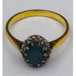 18ct gold, sapphire and diamond ring (2.6g)