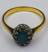 18ct gold, sapphire and diamond ring (2.6g)