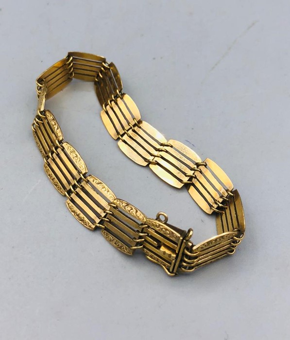 9ct Ladies gate bracelet (10g) - Image 3 of 3