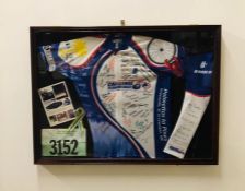 A 2015 Signed and framed cycling shirt Challenge to Conquer Cancer Charity ride.