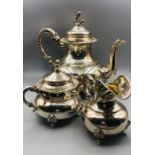 A Sterling silver tea set to include Tea Pot, milk jug and sugar bowl