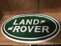 A Cast Iron Land Rover sign