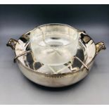 A Cristofle Caviar bowl with glass inset