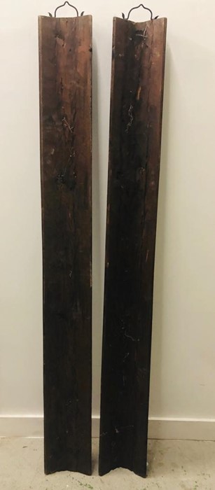 A Pair of tall Chinese wall hangings - Image 2 of 6
