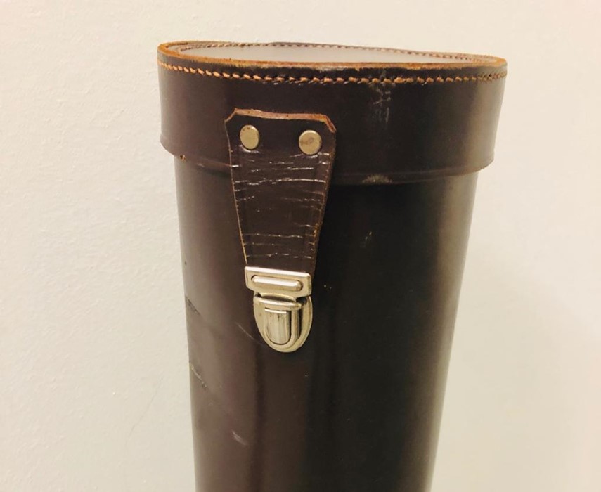 A Leather cylindrical plan case - Image 3 of 3