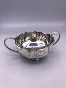 A silver sugar bowl, makers mark WA hallmarked Birmingham 1901-02