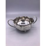 A silver sugar bowl, makers mark WA hallmarked Birmingham 1901-02