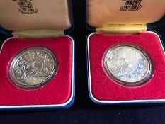 Two Boxed 1977 Silver Crowns