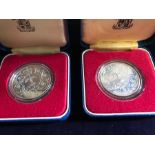 Two Boxed 1977 Silver Crowns