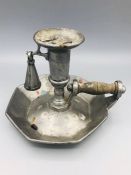 A Mid 18th Century pewter candlestick.