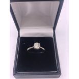 An 18ct white gold brilliant cut diamond of 90 points