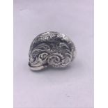 A Silver Plated Vesta Case In The Form Of A Small Shell
