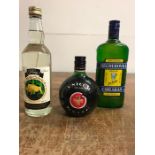 Bison brand Vodka and two liqueurs, Unicom and Jan Becher