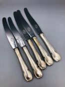 A set of five Swedish hallmarked silver handled knives