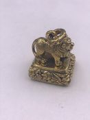 A Gold Plated Seal with Lion Mount