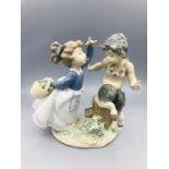 Lladro figure of a girl with Pan