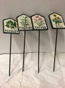 A selection of Cast Iron Herb signs