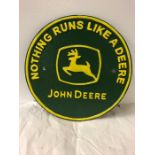 A Cast Iron John Deere Tractor sign