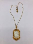 A Georgian pendant with Mother of Pearl Panel with Love Birds