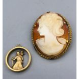 A Cameo in a rolled gold setting