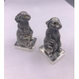 A pair of condiments in the form of rabbits stamped 800