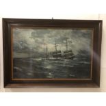 Print of a ship by Schnars-Alquist signed bottom right