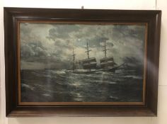 Print of a ship by Schnars-Alquist signed bottom right