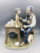 Lladro figure of Pinocchio and Geppetto.