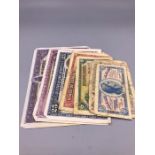 Eight Spanish Bank notes 1928-1938