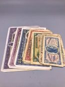 Eight Spanish Bank notes 1928-1938