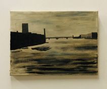 An oil on Canvas by Pamela Viney 'View of the River Thames'