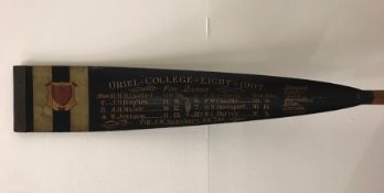 A 1907 Oriel College Eight 'Five Bumps' Oar