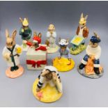 A selection of eight Bunnykins china figures.