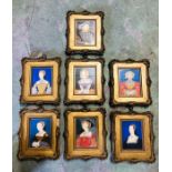 A collection of seven miniatures depicting Henry VIII and each of his six wives, it appears that