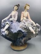 Lladro figure of two ladies doing the Can Can