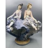 Lladro figure of two ladies doing the Can Can