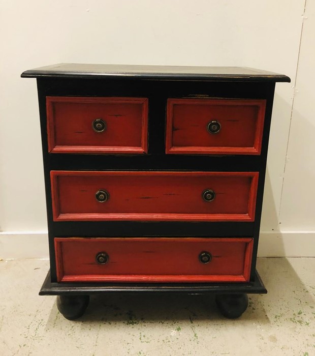 A Two over three Chinese style chest of drawers