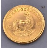 A 1981 1/10th of a Krugerand coin