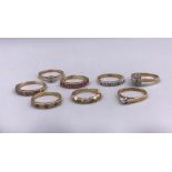 A selection of 9ct gold rings (15.7g)