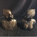 A Pair of carved African Heads