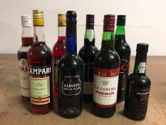 Mixed case of fortified wine including Pimm's and Campari