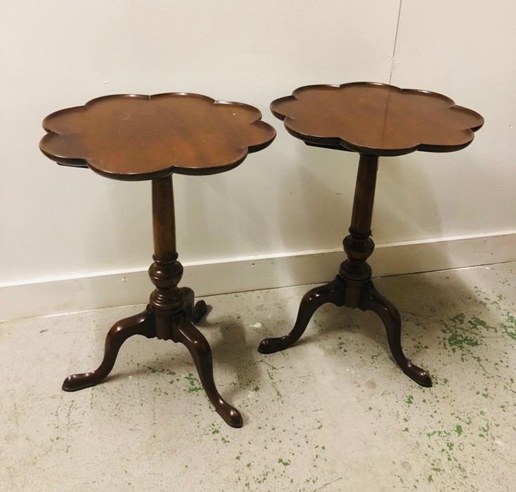 A Pair of Mahogany wine tables.